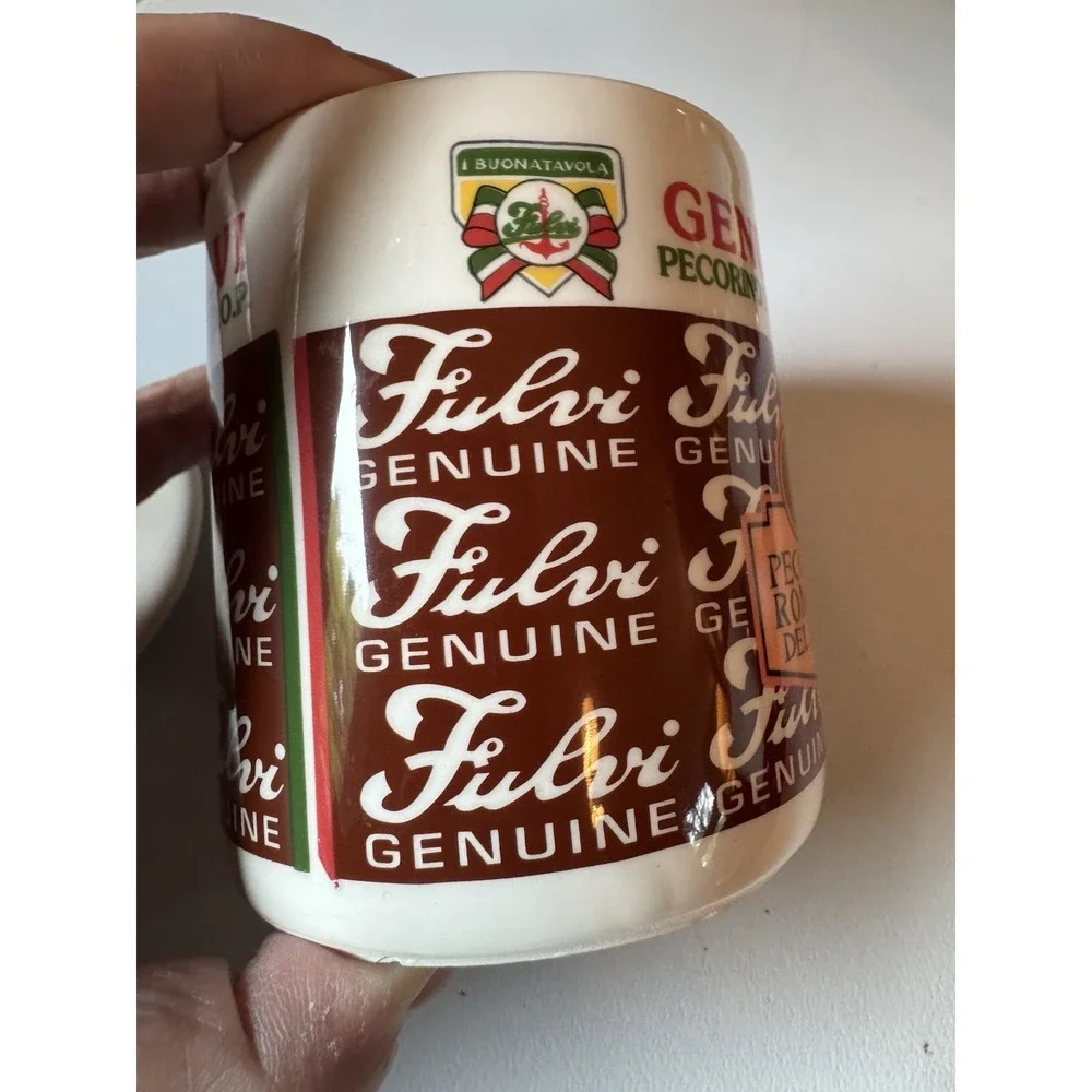 Vintage Fulvi Pecorino Romano Italian Cheese Ceramic Canister With Lid LUCE